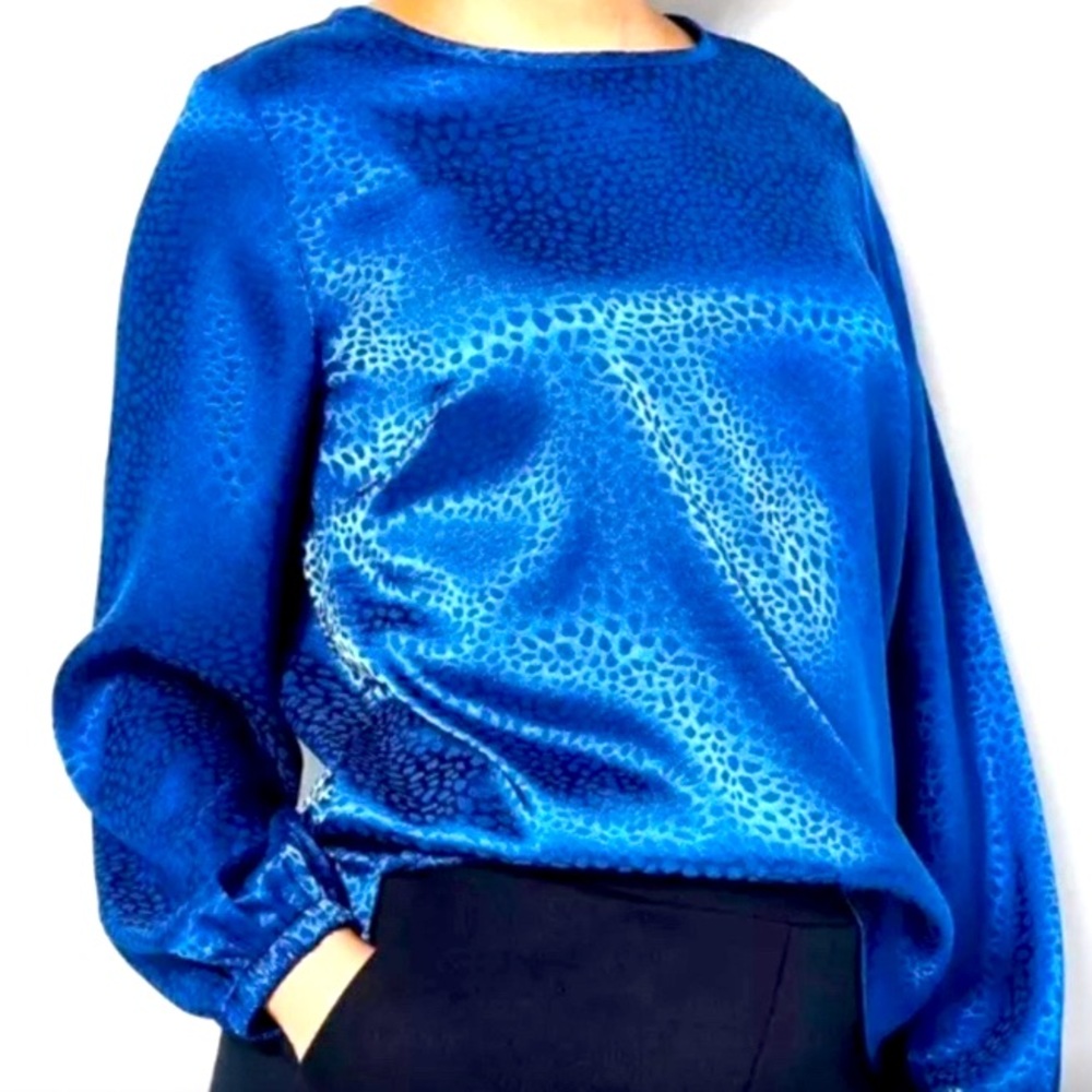Jason Wu Blue Satin Longsleeve - EUC 💞